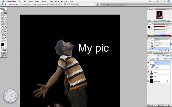 Creation of burned men: Step 1